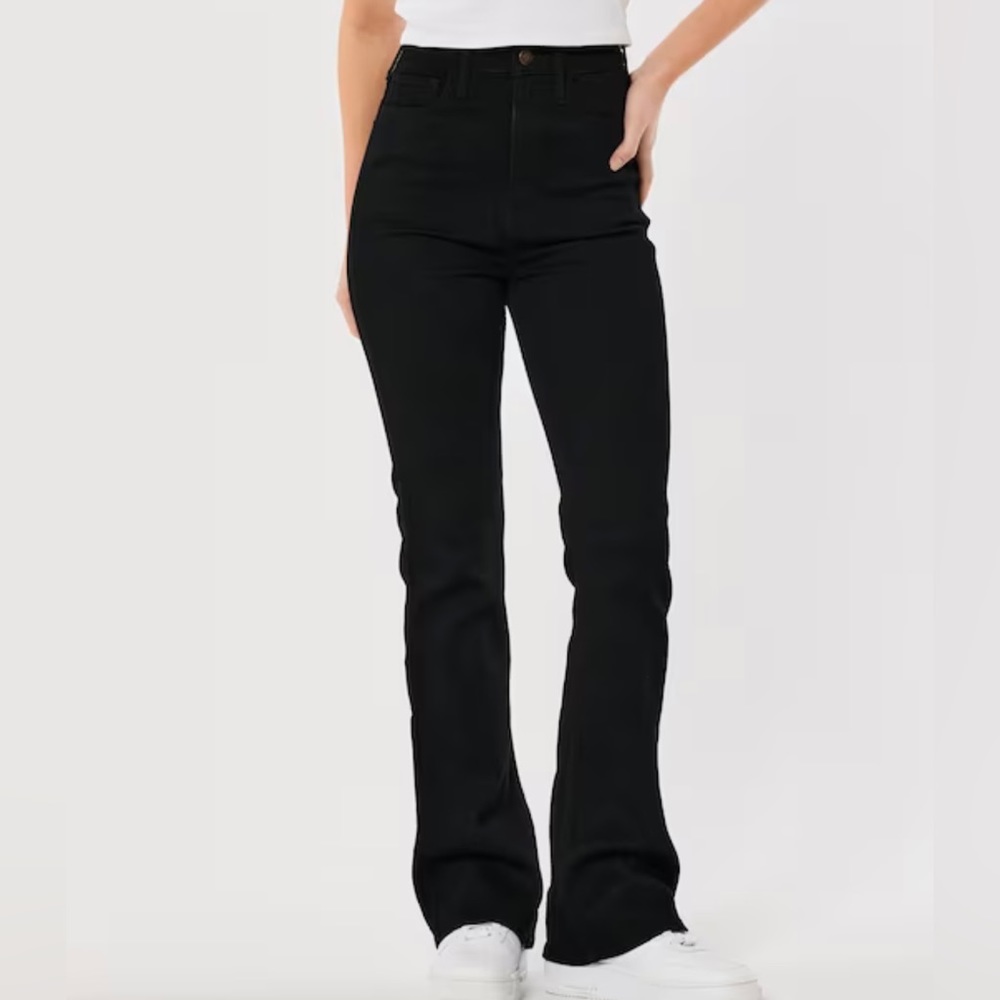 HOLLISTER HIGHEST RISE BLACK BOOT JEANS SIZE 7S